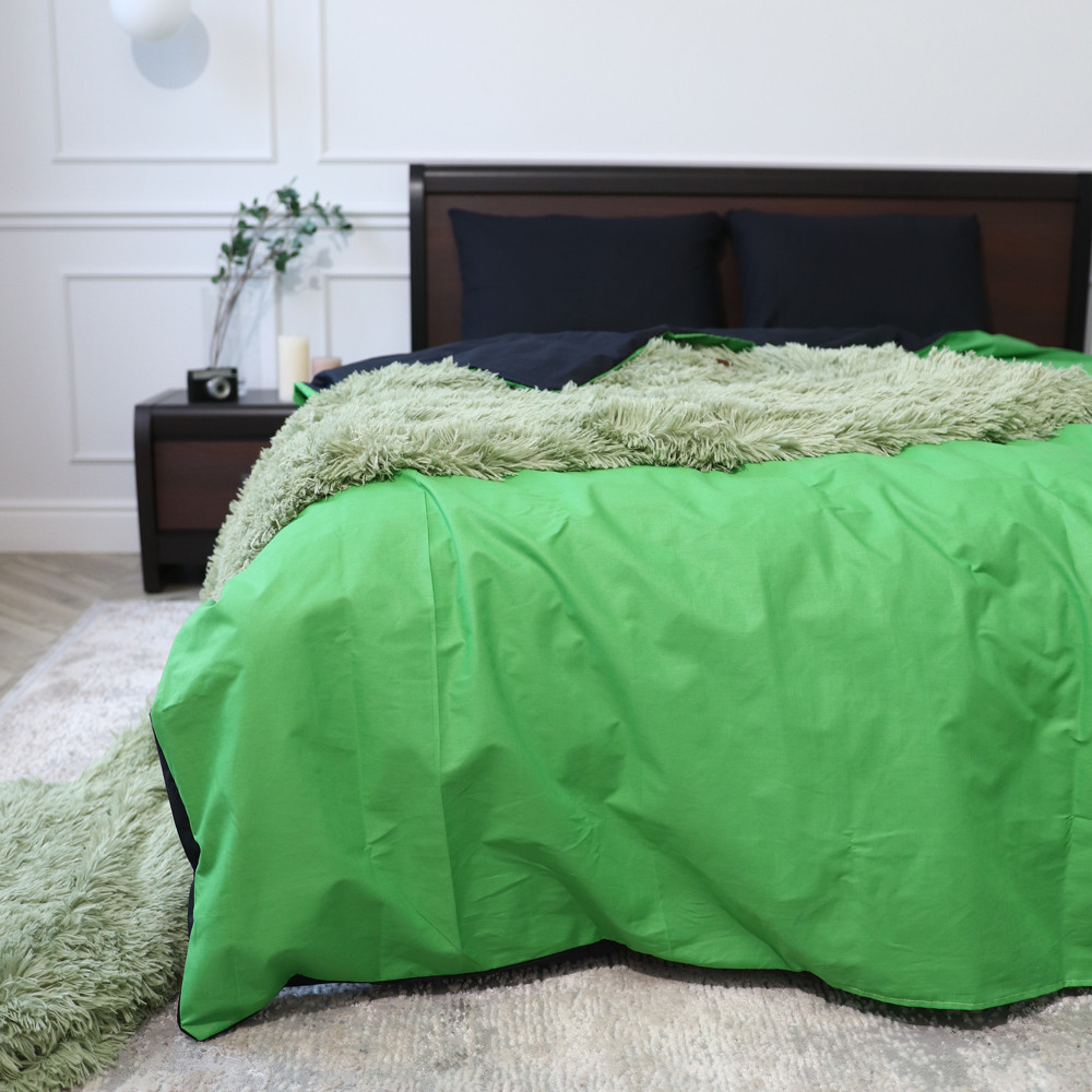 Полуторний набір однотонної постільної білизни 150*220 із Бязі "Gold" №151563AB Черешенка™