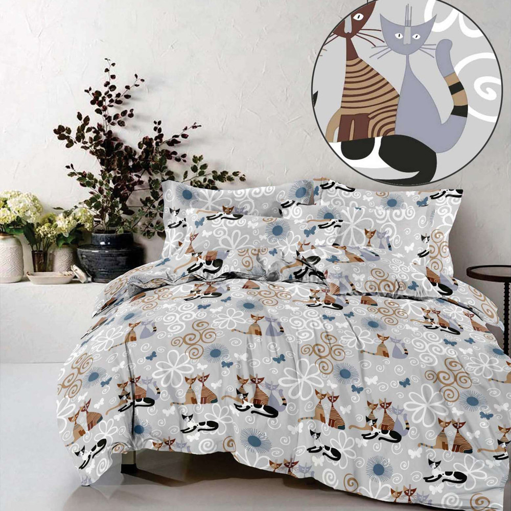 Ткань для постельного белья Бязь "Gold" детская GLLB1009Grey