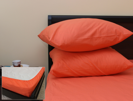 Комплект простыни на резинке с наволочками (160*200*25) коралловый