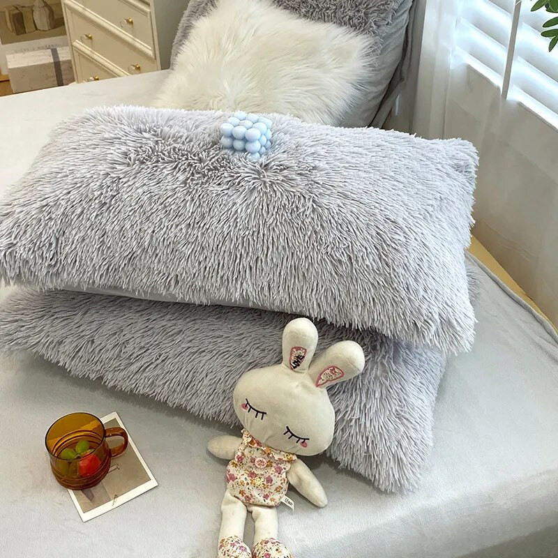 Евро-макси набор постельного белья 200*230 Плюш Травка №EL-05 Черешенка™