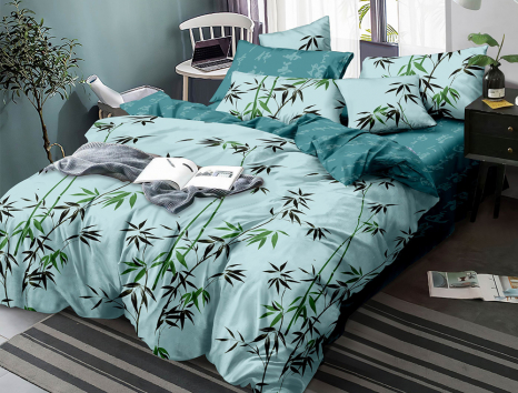 Полуторный набор постельного белья 150*220 из Сатина №44184AB Черешенка™