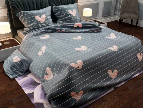 Полуторний набір постільної білизни 150*220 із Бязі "Gold" №154111 Черешенка™