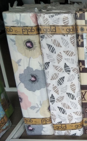 Тканина для постільної білизни Бязь "Gold" Lux GL1265 (A+B) квітковий принт "Маки"- (50м+50м)