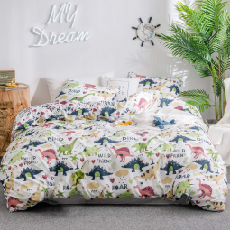 Тканина для постільної білизни Бязь "Gold" Lux  "Динозаврики" GL1263 (A+B) - (50м+50м)