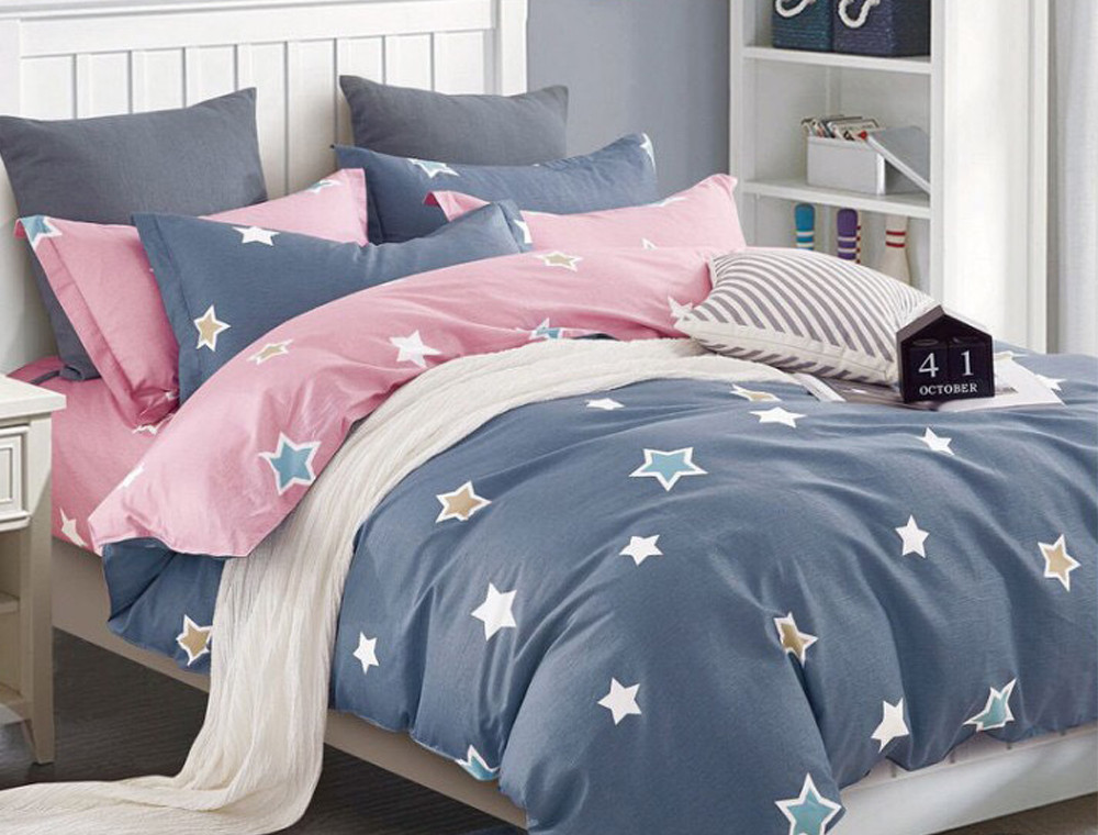 Семейный набор хлопкового постельного белья из Сатина №1925AB Черешенка™