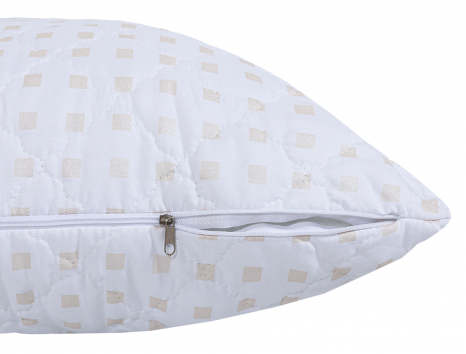 Подушка стьобана на блискавці 70*70 мікрофібра/холлофайбер (біла)