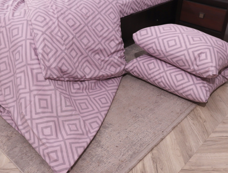 Семейный набор хлопкового постельного белья с ромбами из Бязи "Gold" №150162 Черешенка™