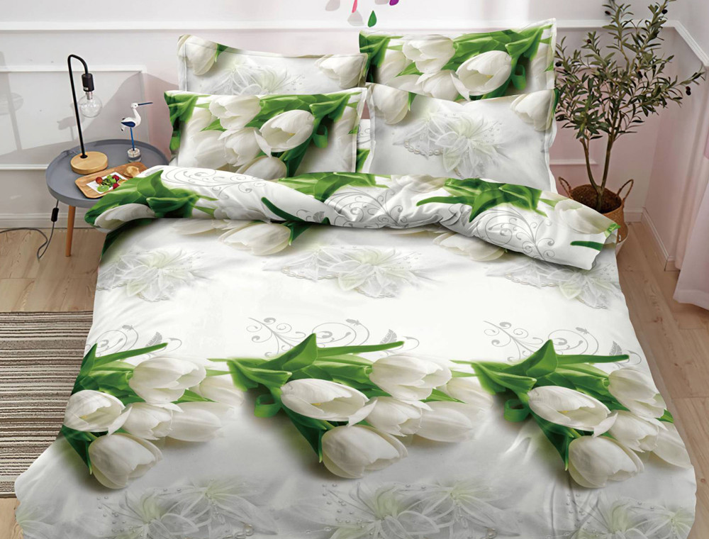 Євро набір постільної білизни 200*220 із полікотону №2046761 Черешенька™