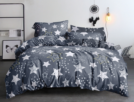 Семейный набор хлопкового постельного белья из Бязи "Gold" с простынью на резинке №144184 Черешенка™