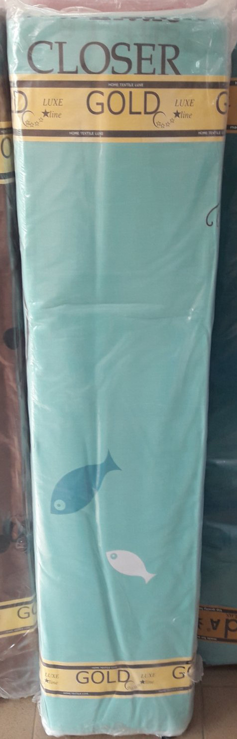 Ткань для постельного белья Бязь "Gold" Lux "Котики (текстовый принт, бирюзовый)" GL4164.