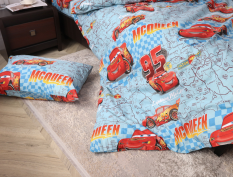 Полуторний набір постільної білизни 150*220 із Бязі "Gold" №166587 Черешенка™