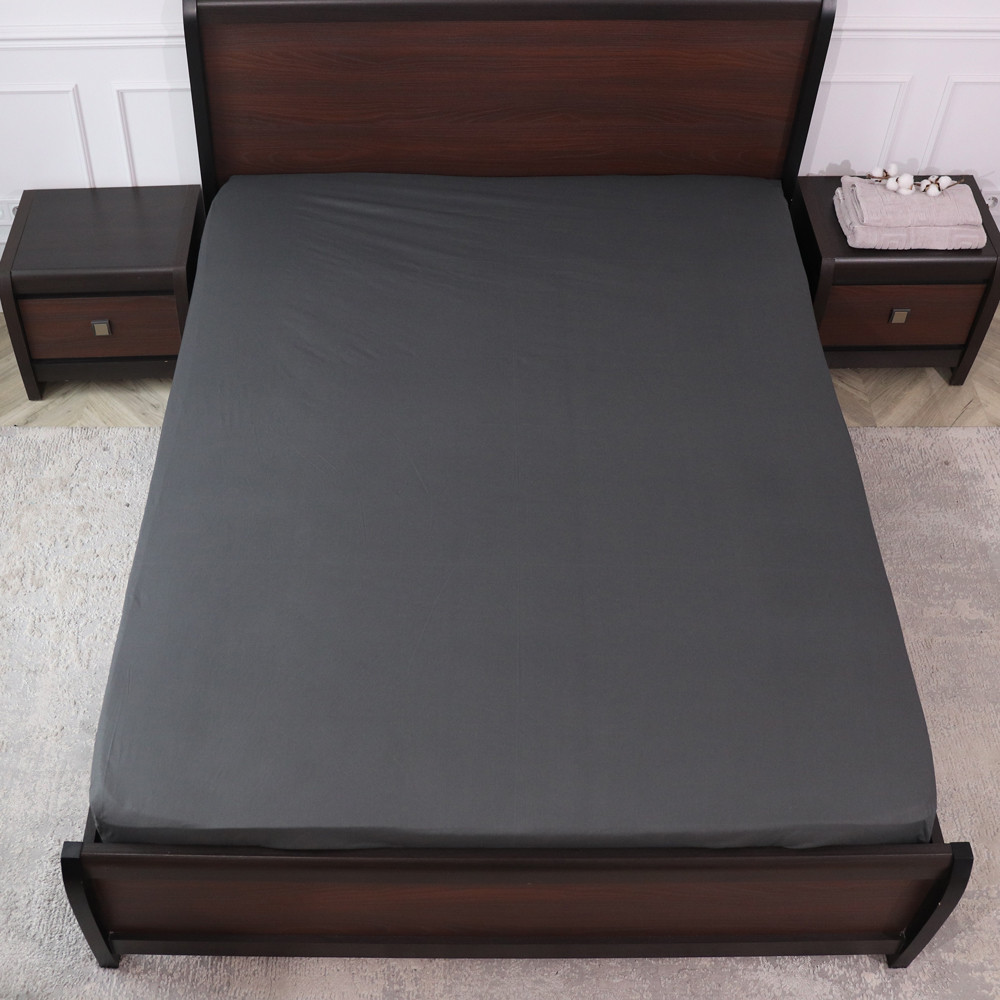 Простынь на резинке (160*200*25) графитовая №665516