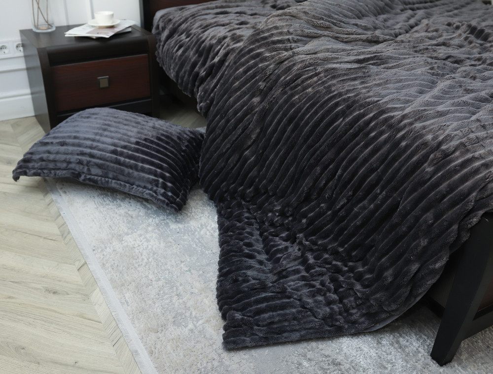 Евро-макси набор постельного белья 200*230 из Плюш Велюра №800-05 Черешенка™