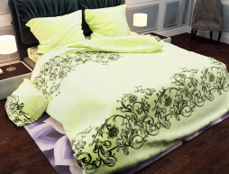 Ткань для постельного белья Бязь "Gold" Lux  "Завитки (желтый)" GL1043