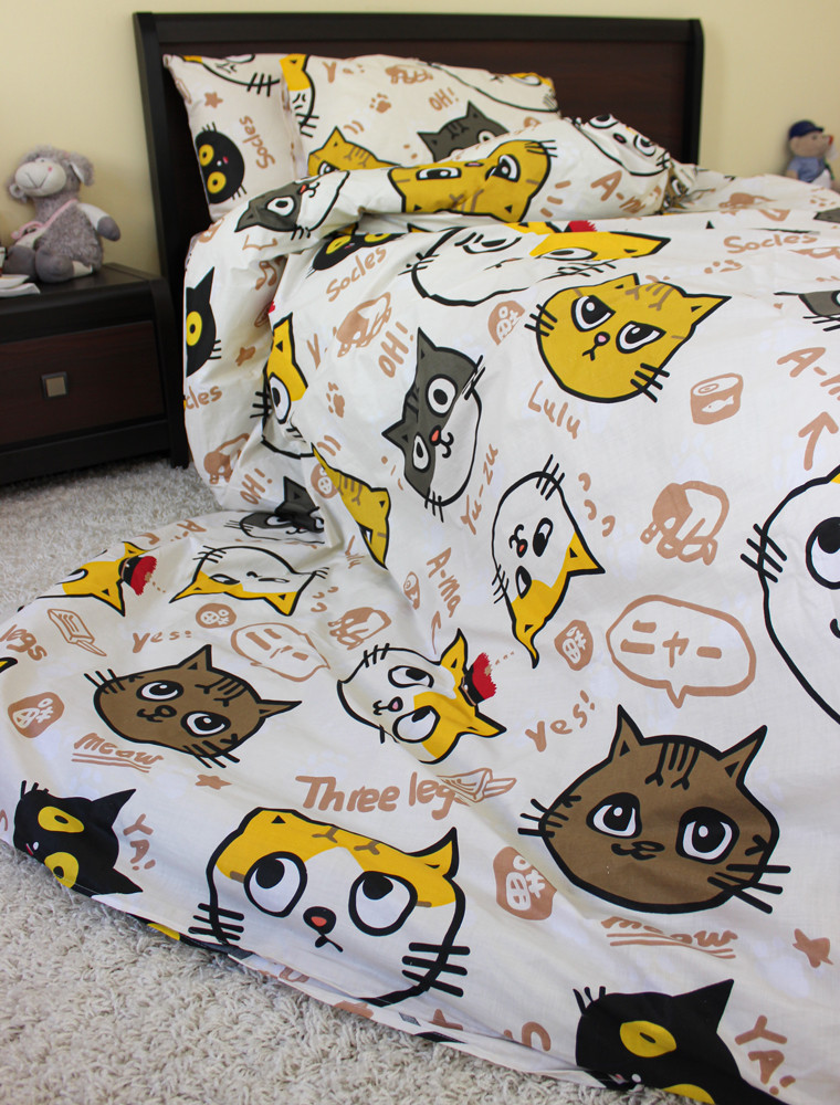 Полуторний набір постільної білизни 150*220 із Бязі "Gold" №614121 Черешенка™