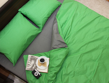 Євро-максі набір однотонної постільної білизни 200*220 із Бязі "Gold" №151713AB Черешенька™