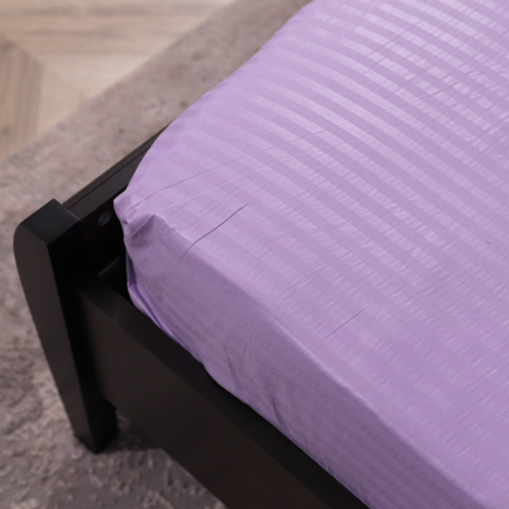 Простирадло на резинці (120*200*25) фіолетова смужка №2218