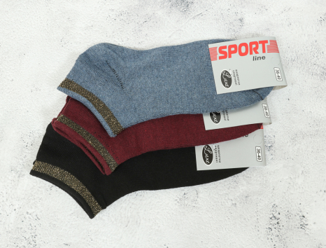 Жіночі шкарпетки Luxe Sport Line короткі з люрексом (36-40) №SL4012