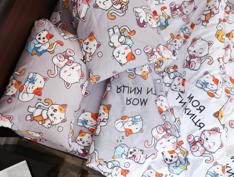 Полуторний набір постільної білизни 150*220 із Бязі "Gold" №618134AB  Черешенка™