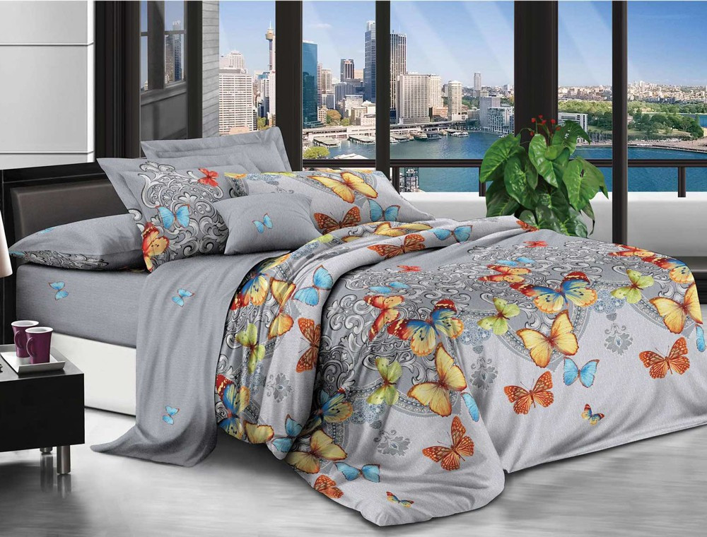 Євро набір постільної білизни 200*220 із полікотону №202983 Черешенька™