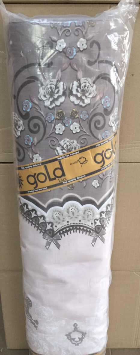 Ткань для постельного белья Бязь "Gold" Lux "Классический узор (кофейный)" GL3869