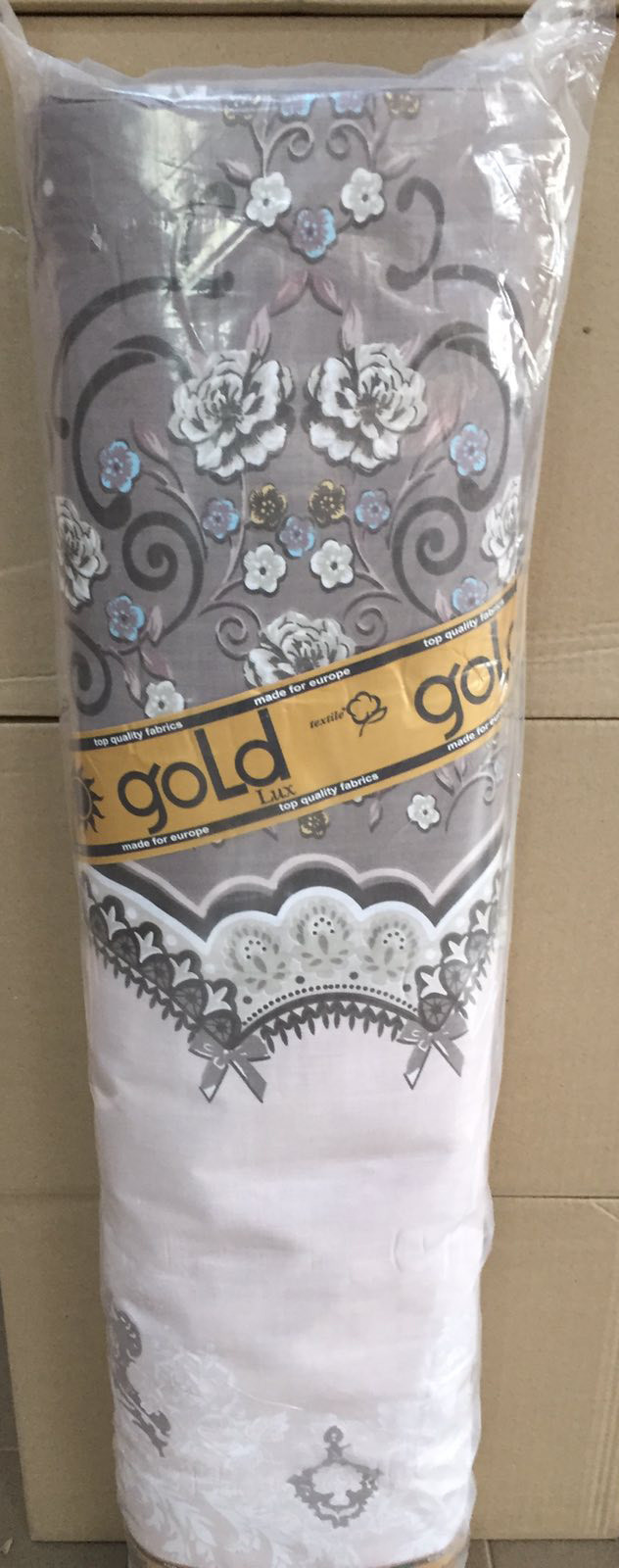 Ткань для постельного белья Бязь "Gold" Lux "Классический узор (кофейный)" GL3869