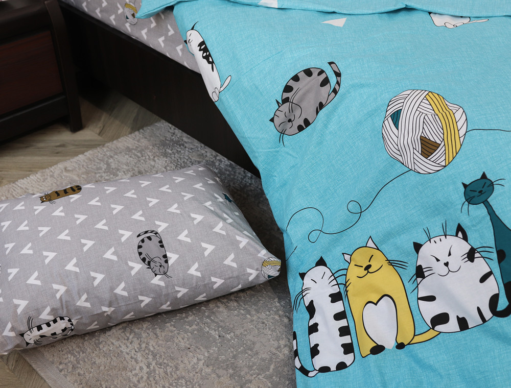 Полуторний набір постільної білизни 150*220 із Бязі "Gold" №61833 Черешенка™