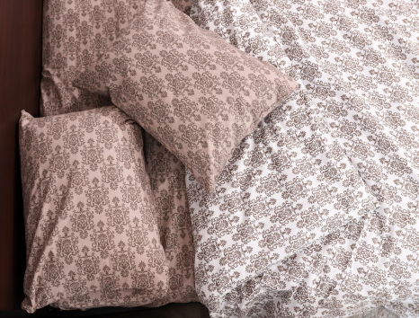 Семейный набор хлопкового постельного белья из Бязи "Gold" с простынью на резинке №145147AB Черешенка™