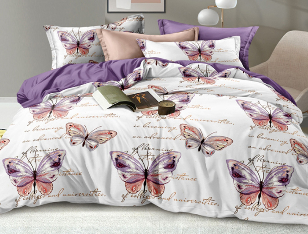 Евро макси набор постельного белья 200*220 из Сатина №824AB Черешенка™