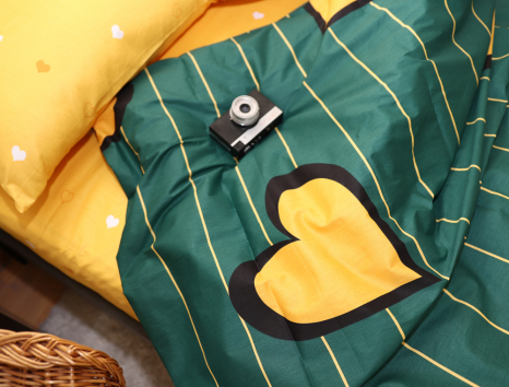 Полуторний набір постільної білизни 150*220 із Сатину №017AB Черешенка™