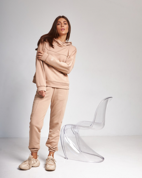Жіночий спортивний костюм з капюшоном (Розмір S) кемел №20222162