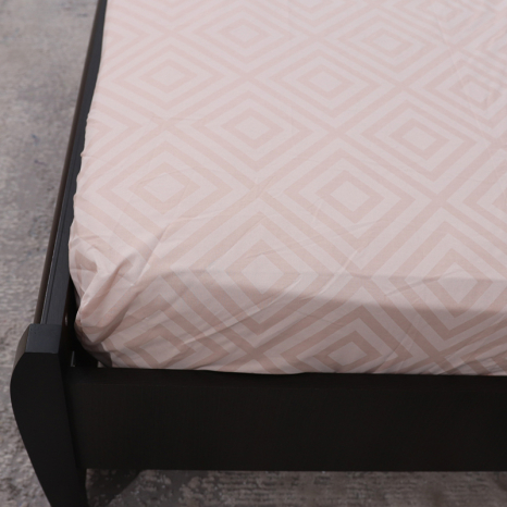 Простирадло на резинці (140*200*25) ромб персиковий №124