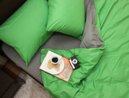 Полуторний набір однотонної постільної білизни 150*220 із Бязі "Gold" №151713AB Черешенька™