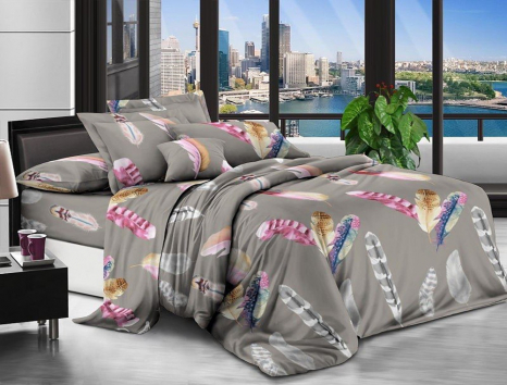 Євро набір постільної білизни 200*220 із полікотону №2030683 Черешенька™