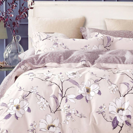 Ткань для постельного белья Бязь "Gold" Lux "Цветущая яблоня" GL1512 (A+B) - (50м+50м)