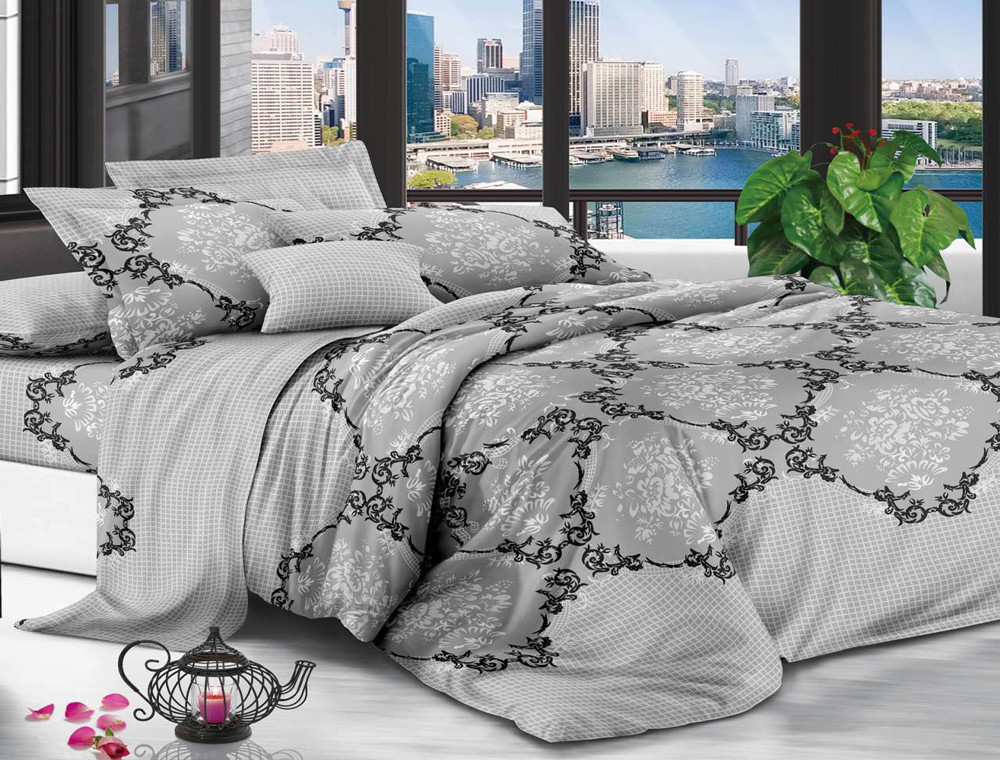 Євро набір постільної білизни 200*220 із полікотону №202709 Черешенька™