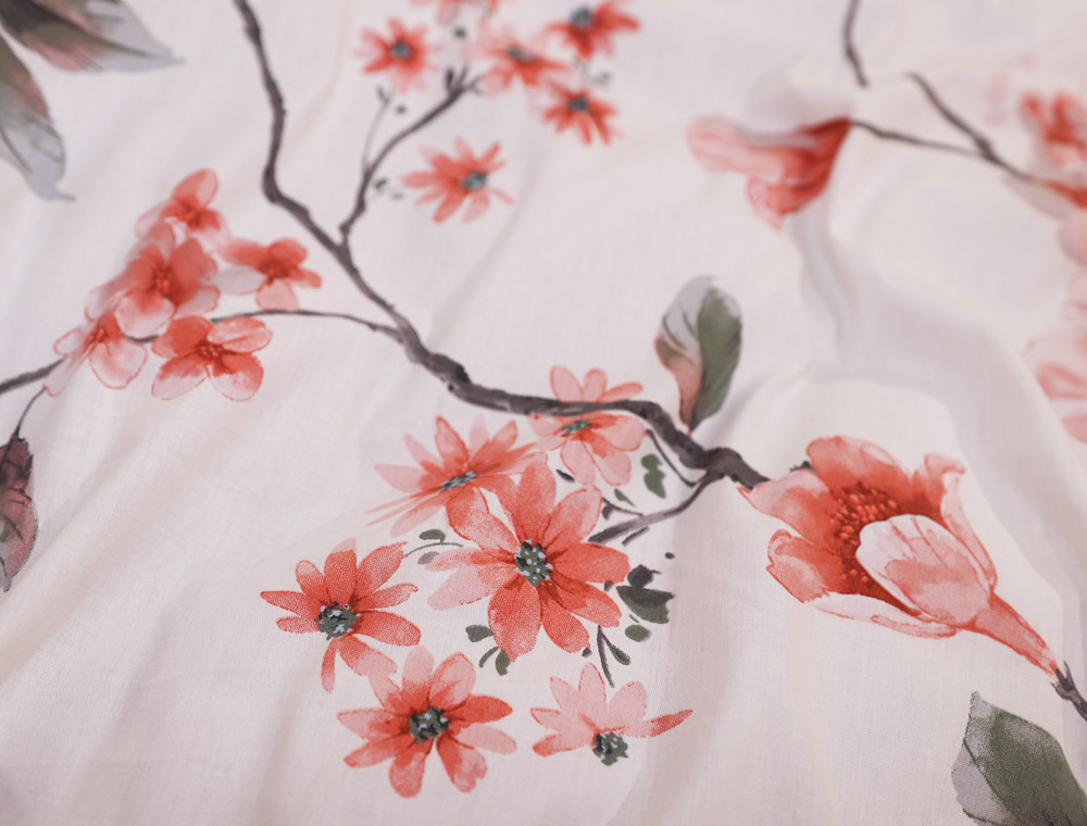 Евро макси набор постельного белья 200*220 из Сатина №028AB Черешенка™