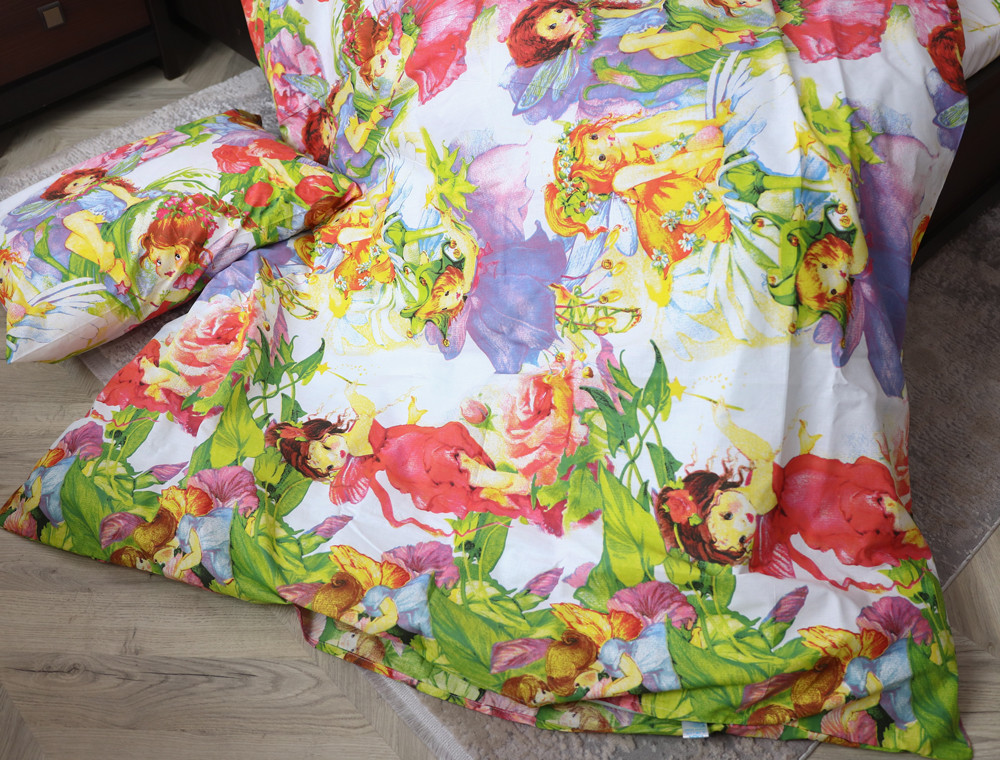 Полуторний набір постільної білизни 150*220 із Бязі "Gold" №164616 Черешенка™