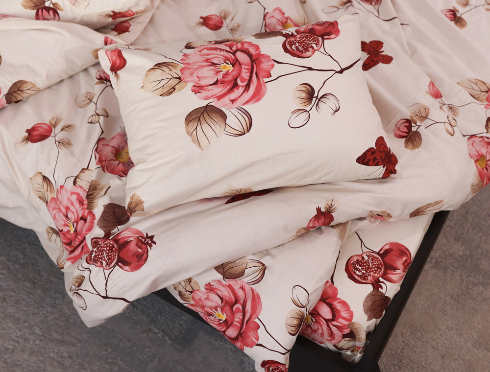 Полуторний набір постільної білизни 150*220 із Бязі "Gold" №151757 Черешенька™