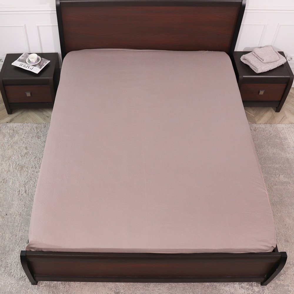 Простирадло на резинці (160*200*25) коричневе з орнаментом №1318