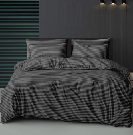 Ткань для постельного белья Бязь "Gold" Lux однотонная в полоску GLS11027graphite (50м)