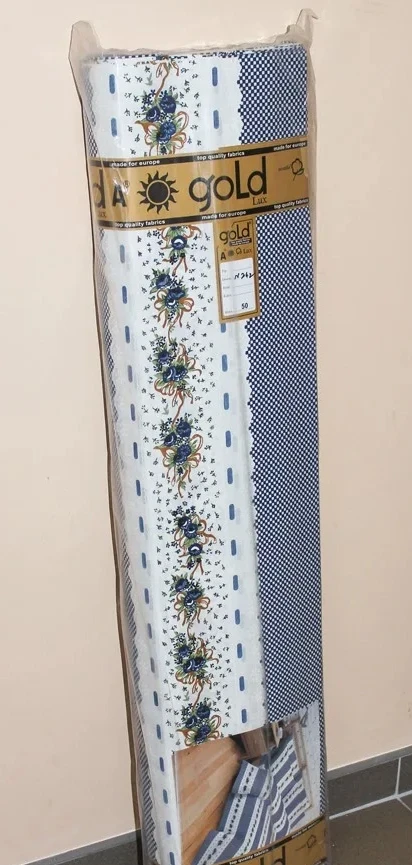 Ткань для постельного белья Бязь "Gold" Lux "Полоска (горизонтальная, синяя)" GL1191