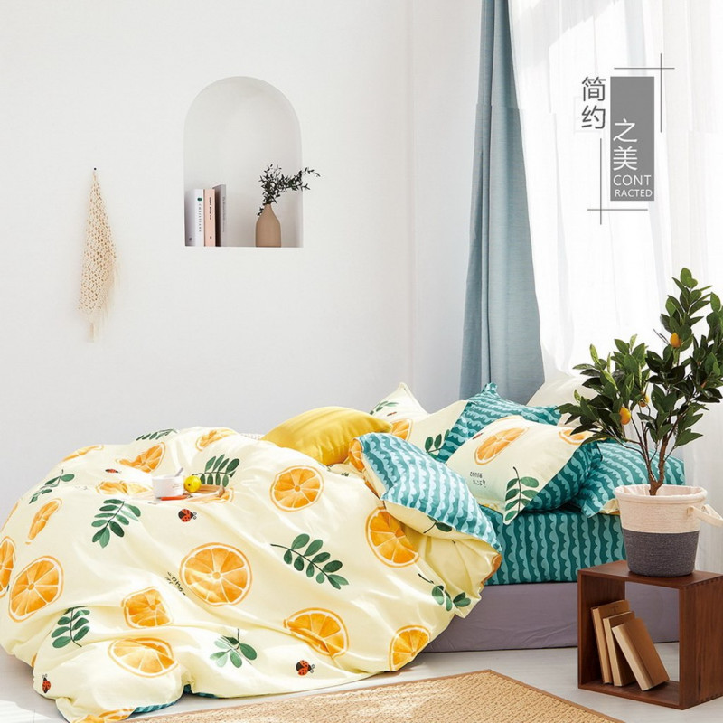 Ткань для постельного белья Бязь "Gold" Lux "Апельсиновый рай" GL1641 (A+B) - (50м+50м)