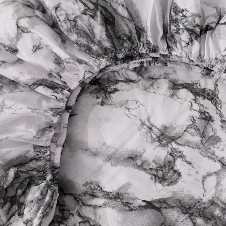 Простирадло на резинці (160*200*25) білий мармур №668093