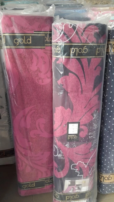 Ткань для постельного белья Бязь "Gold" Lux "Абстрактный принт (фуксия) GL055 (A+B) - (50м+50м)