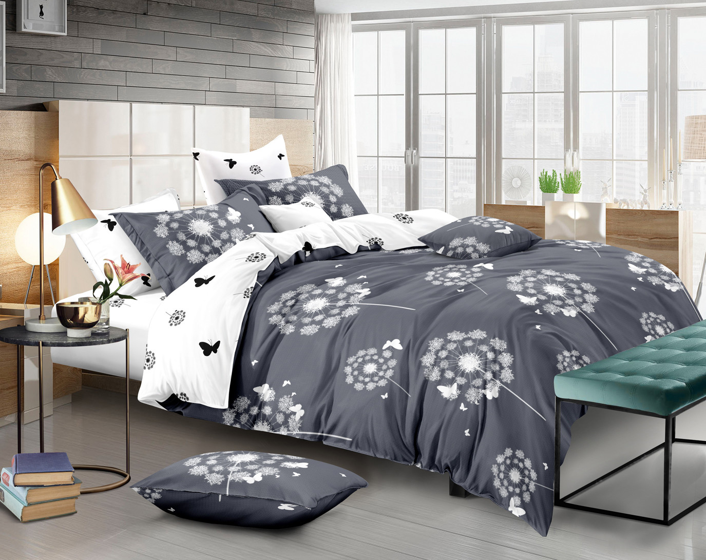 Двоспальний набір постільної білизни 180*220 із Ранфорсу №1827802AB Черешенка™