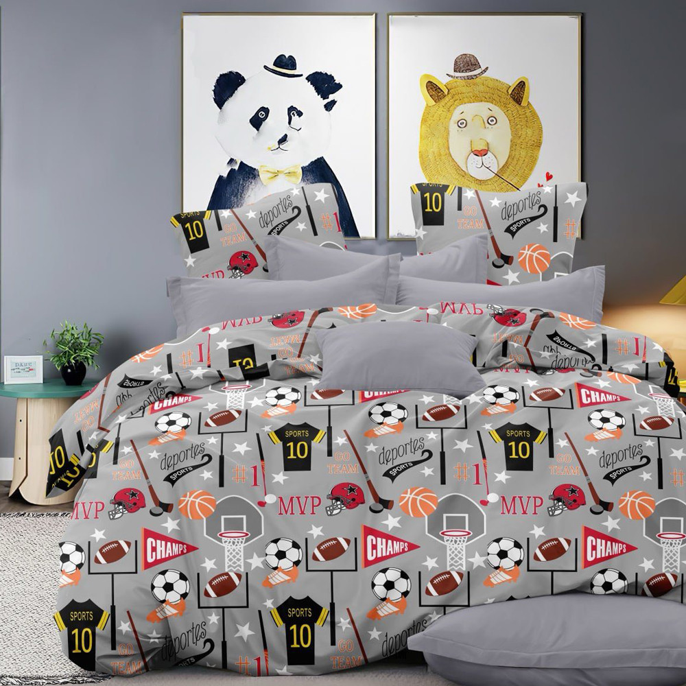 Тканина для постільної білизни Бязь "Gold" Lux дитяча GLB1725grey