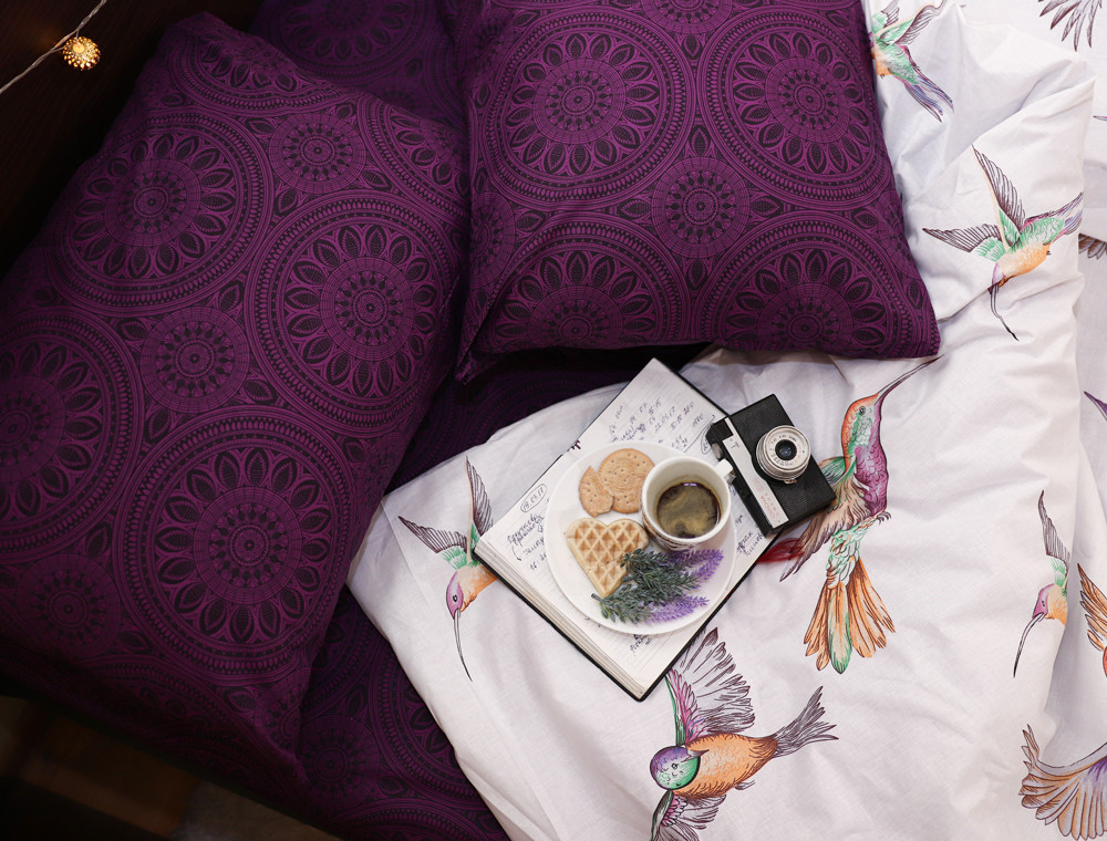 Полуторний набір постільної білизни 150*220 із Бязі "Gold" №154430AB Черешенка™