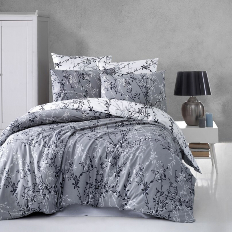 Євро-максі набір постільної білизни 200*220 із Ранфорсу Zena Gri First Choice™