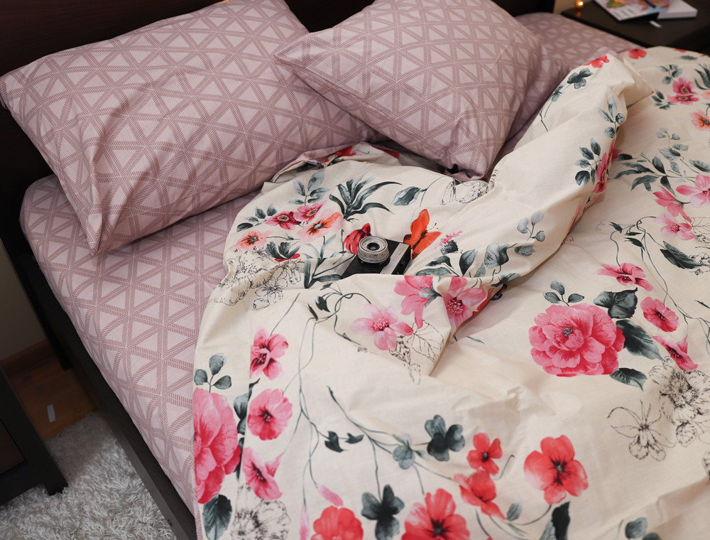 Сімейний набір постільної білизни із Бязі "Gold" №151330AB Черешенка™